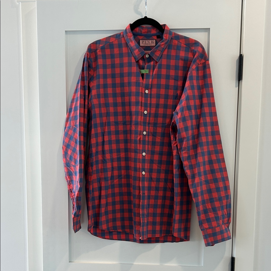 Thomas Pink Brand Red And Blue Plaid Shirt Size Xl Thomas Pink Brand Red And Blue Plaid Shirt Size Xl